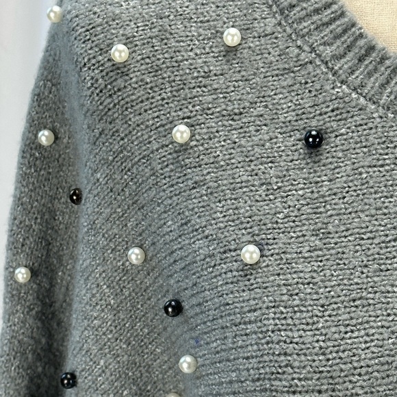 INC Long Sleeve Crew Neck Bead Accent Sweater - Grey - size XL - Picture 5 of 9